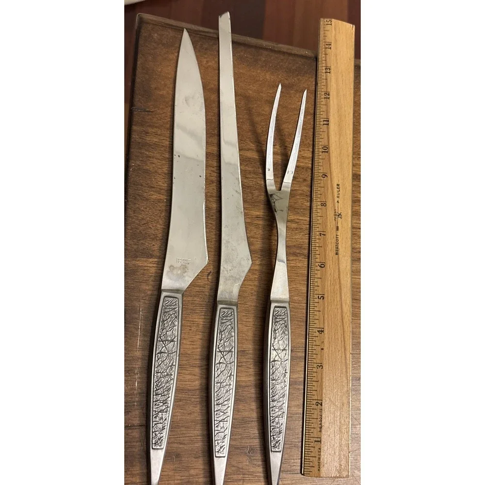 Arthur Salm Stainless Japan ASF3 DYNASTY 3-pc Carving‎ Set Fork & Knives